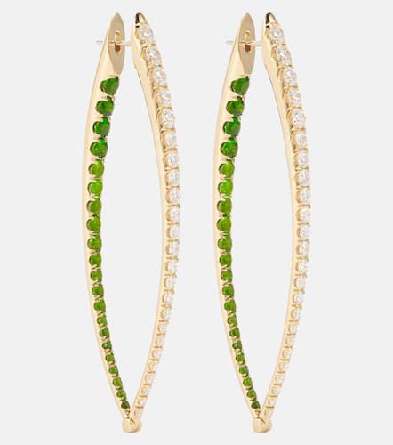 Boucles d'oreilles Cristina en or 18 ct, diamants et grenats tsavorites - Melissa Kaye - Modalova