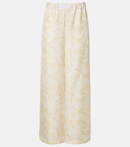 Pantalon palazzo Underwater Barocco en soie - Versace - Modalova