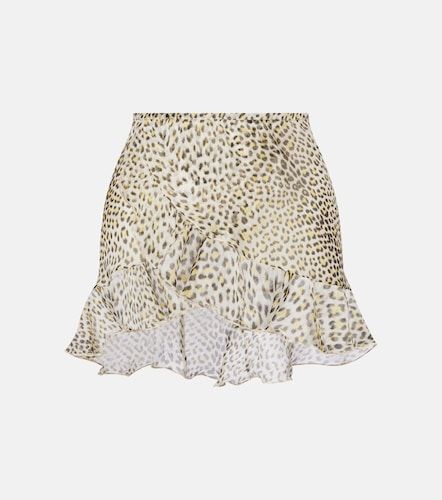 Jupe de plage en soie à imprimé léopard - Roberto Cavalli - Modalova