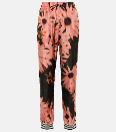 Pantalon en soie et coton à fleurs - Dries Van Noten - Modalova