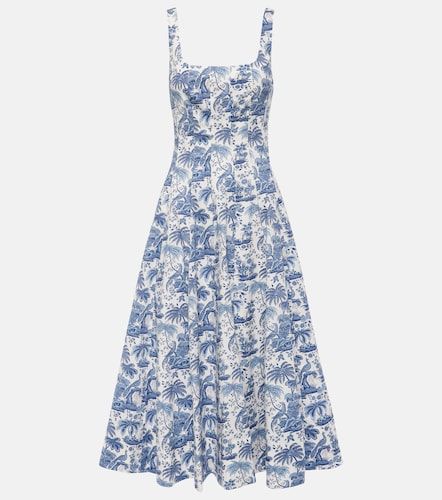Robe midi Wells imprimée en coton - Staud - Modalova
