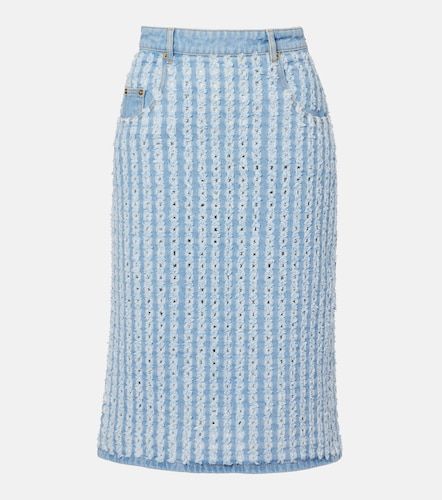 Jupe crayon rayée en denim - Nina Ricci - Modalova