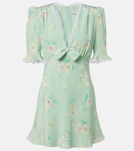 Robe en soie à fleurs - Alessandra Rich - Modalova