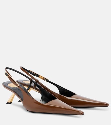 Mules Babylone Cassandre à plateau en cuir - Saint Laurent - Modalova