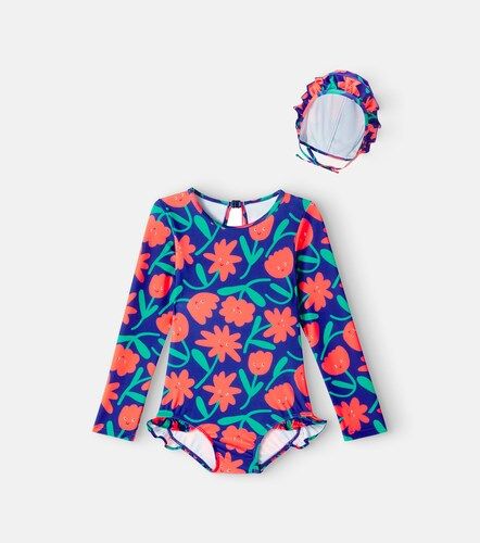 Set maillot et bonnet de bain à fleurs - Jellymallow - Modalova