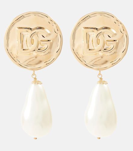 Boucles d'oreilles clip DG à perles fantaisie - Dolce&Gabbana - Modalova