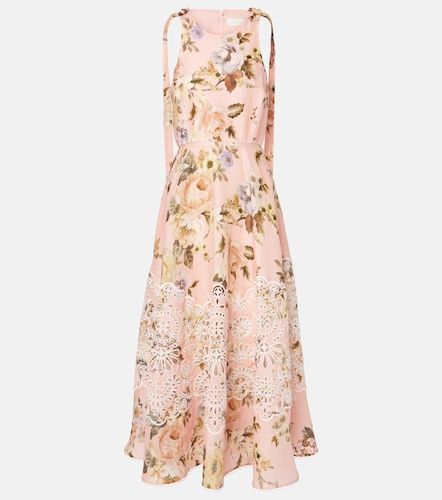 Robe midi Acacia en lin à broderie anglaise - Zimmermann - Modalova