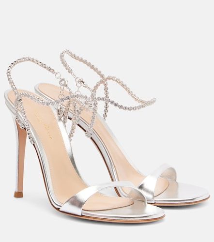 Sandales Eternity en cuir métallisé à ornements - Gianvito Rossi - Modalova