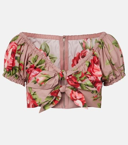 Top court en coton à fleurs - Dolce&Gabbana - Modalova