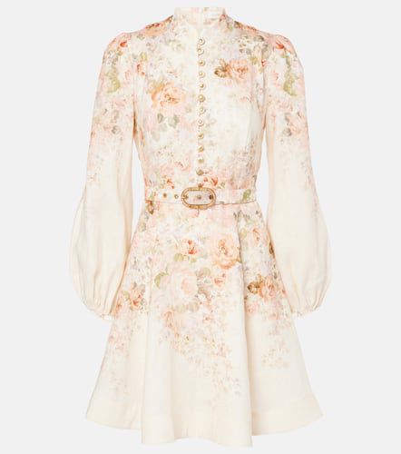 Robe Illustration en lin à fleurs - Zimmermann - Modalova