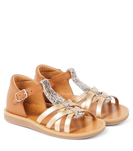 Sandales Poppy Back Neptune en cuir - Pom d'Api - Modalova