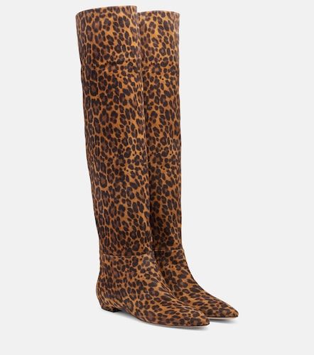 Bottes en daim à motif léopard - Gianvito Rossi - Modalova