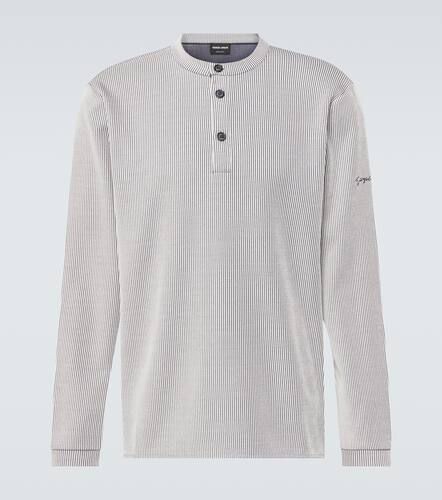 Chemise Henley rayée - Giorgio Armani - Modalova