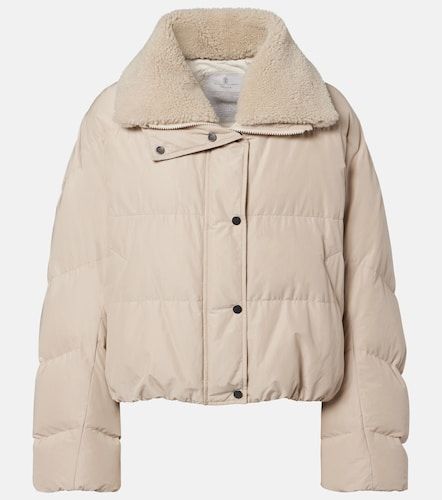 Doudoune en coton mélangé et shearling - Brunello Cucinelli - Modalova