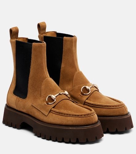 Bottines Chelsea Horsebit en daim - Gucci - Modalova