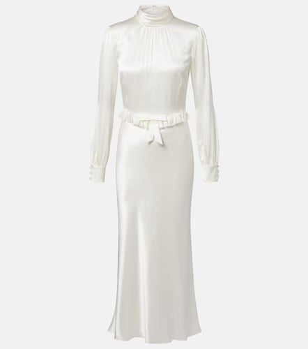 Robe midi en satin de soie - Alessandra Rich - Modalova