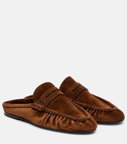 Mules Le Loafer en daim - Saint Laurent - Modalova