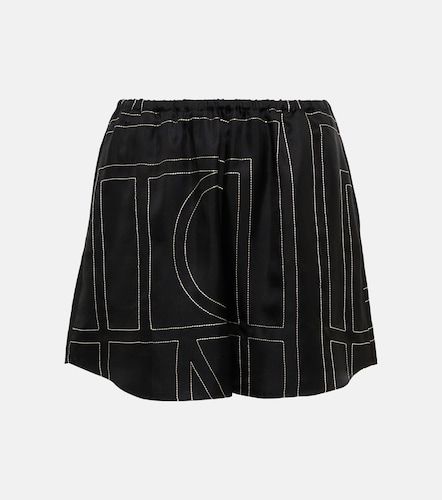Toteme Short en soie à logo - Toteme - Modalova