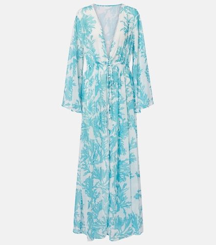 Cafetan Chloe en georgette à fleurs - Alexandra Miro - Modalova