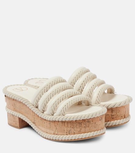 Mules à plateau VLogo Summerblocks en cuir - Valentino Garavani - Modalova