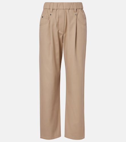 Pantalon droit en coton mélangé - Brunello Cucinelli - Modalova