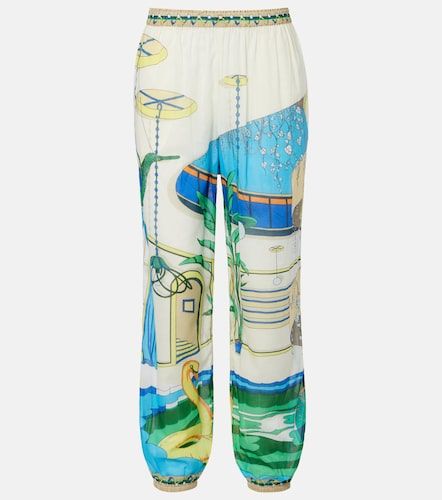 Pantalon fuselé en coton à imprimé - Tory Burch - Modalova