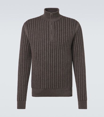 Pull à col zippé en cachemire, laine et soie - Agnona - Modalova