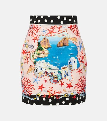 Mini-jupe Capri en coton imprimée - Dolce&Gabbana - Modalova