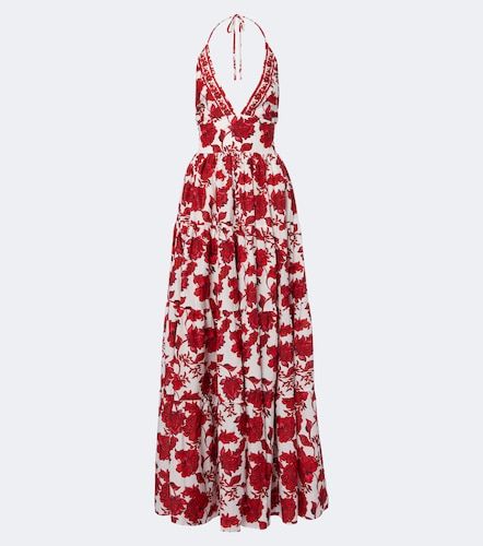 Robe longue Clover en coton et soie à fleurs - Alexandra Miro - Modalova