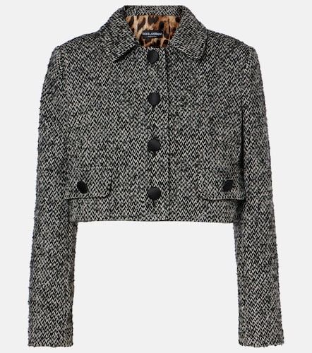 Veste courte en tweed de laine mélangée - Dolce&Gabbana - Modalova