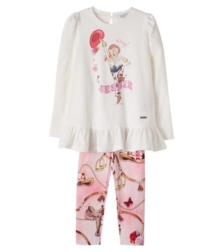 Ensemble T-shirt et legging en coton mélangé imprimé - Monnalisa - Modalova