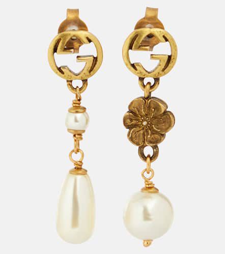 Boucles d'oreilles GG à perles fantaisie - Gucci - Modalova