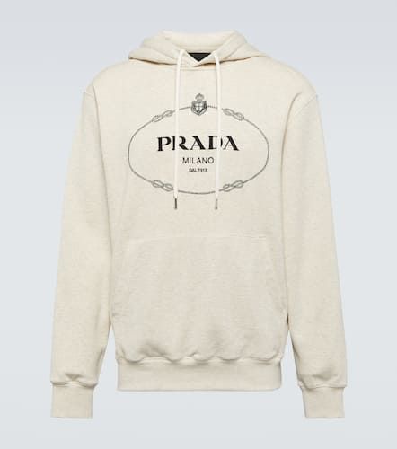 Sweat-shirt à capuche en coton à logo - Prada - Modalova