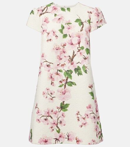 Robe en coton et laine mélangés à fleurs - Oscar de la Renta - Modalova