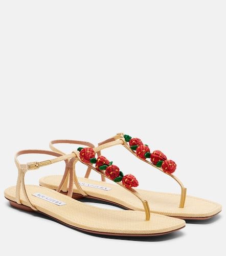 Sandales Fragolina en raphia - Aquazzura - Modalova