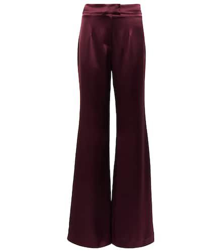 Pantalon évasé à taille haute en satin - Galvan - Modalova