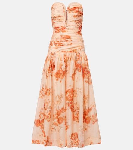 Robe midi bustier Cascadian en coton à fleurs - Zimmermann - Modalova