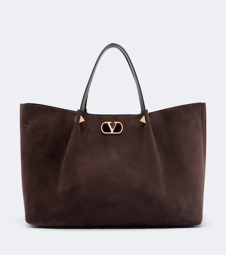 Cabas VLogo Signature Large en daim - Valentino Garavani - Modalova