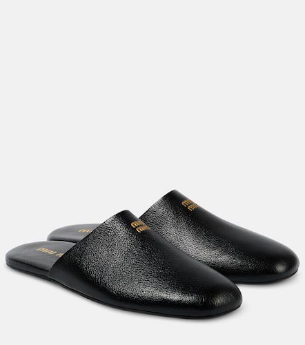 Miu Miu Mules VLogo en cuir - Miu Miu - Modalova