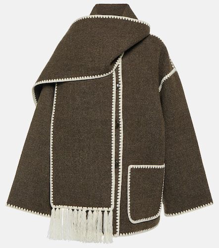 Veste à écharpe brodée en laine mélangée - Toteme - Modalova