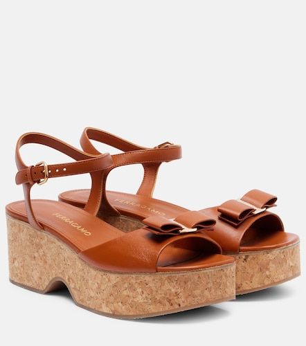 Sandales compensées Selna en cuir - Ferragamo - Modalova