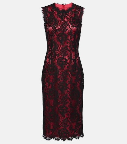 Robe midi en dentelle de coton mélangé - Dolce&Gabbana - Modalova