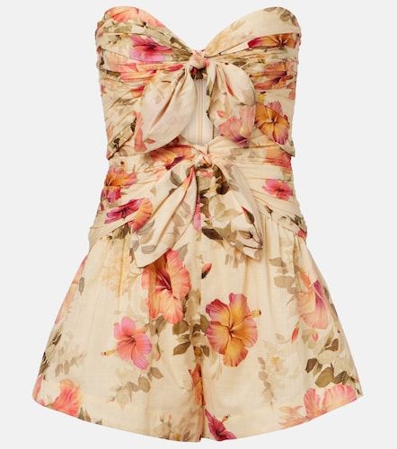 Combi-short Mahon en coton à fleurs - Zimmermann - Modalova