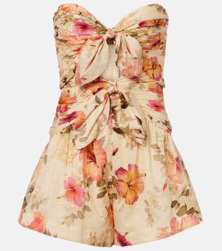 Combi-short Mahon en coton à fleurs - Zimmermann - Modalova