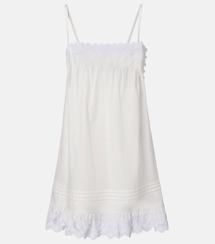 Robe en coton et dentelle - Saint Laurent - Modalova