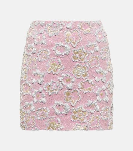 Mini-jupe en brocart à fleurs - Miu Miu - Modalova