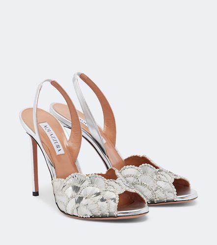 Sandales slingback Ce Soir en cuir métallisé - Aquazzura - Modalova