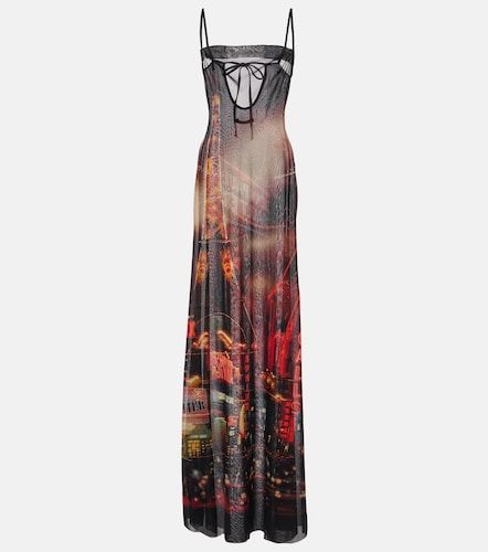 Robe nuisette en résille à imprimé - Jean Paul Gaultier - Modalova