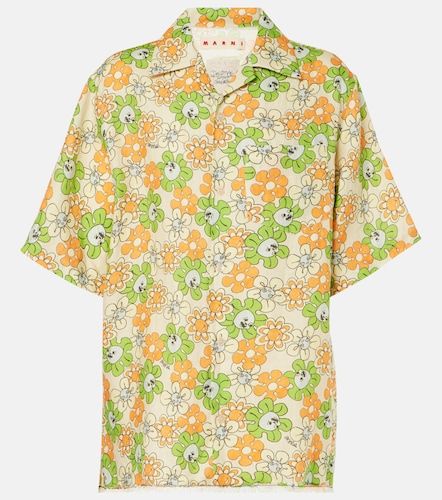 Chemise de bowling en lin à imprimé floral - Marni - Modalova