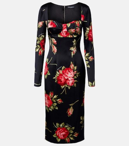 Dolce&Gabbana Robe midi à fleurs - Dolce&Gabbana - Modalova